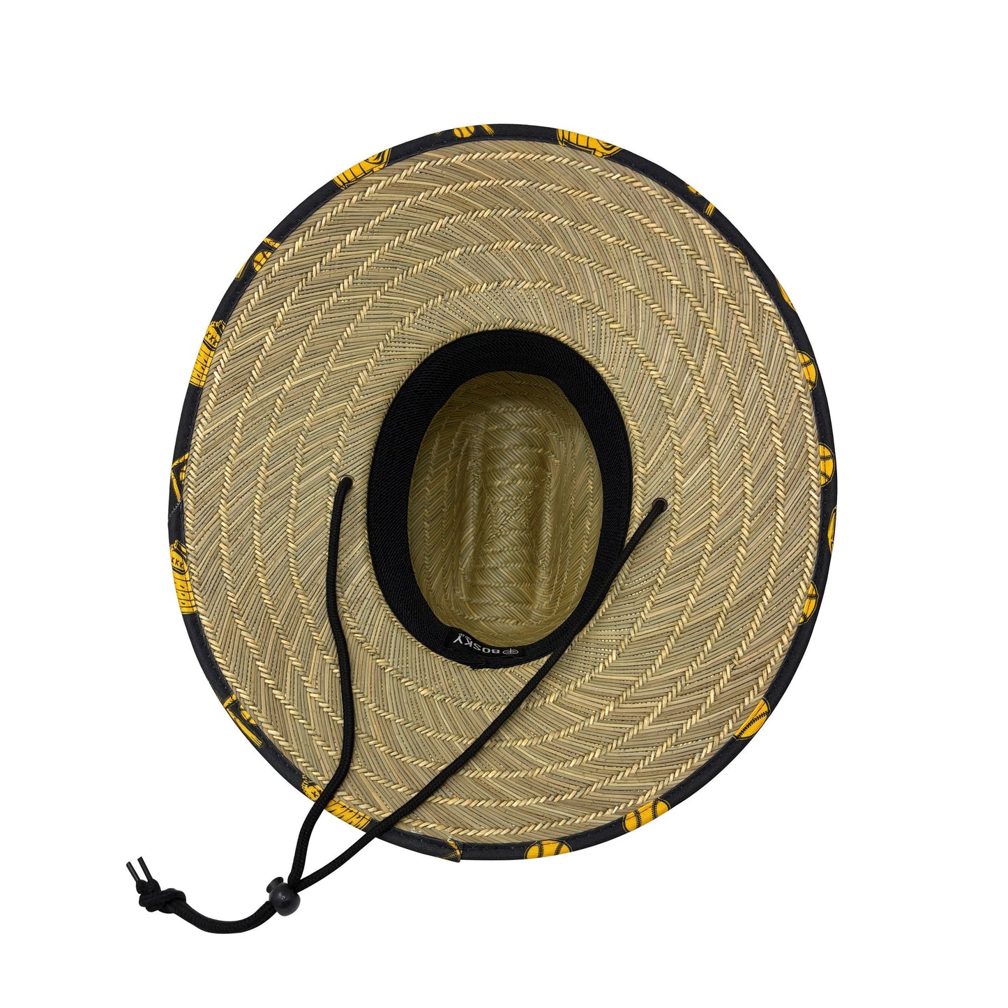 Brown and Gold Baseball Softball Premium Straw Lifeguard Beach Hat