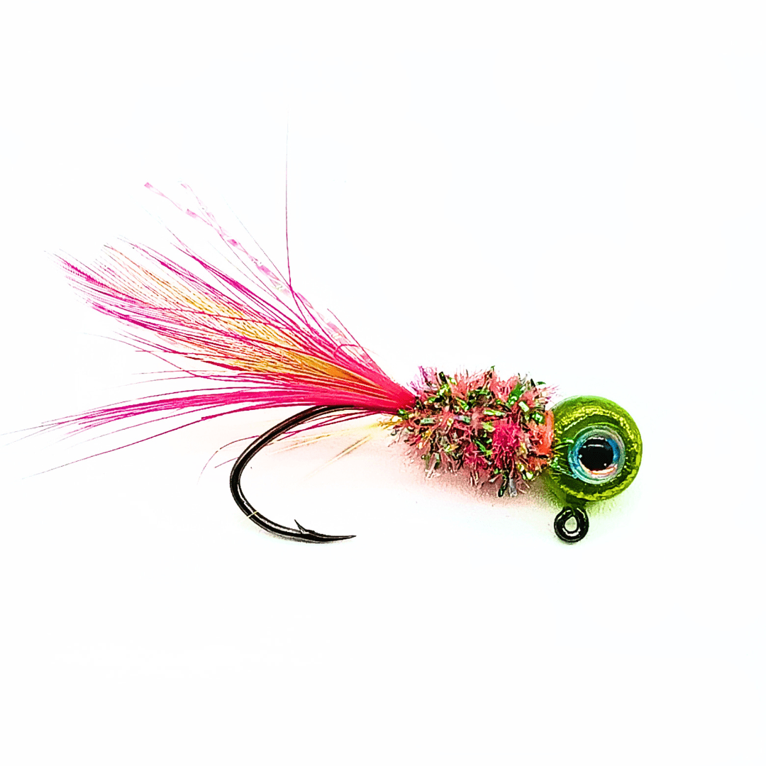 Hand Tied Crappie Jigs - Rooster Hackle Tail