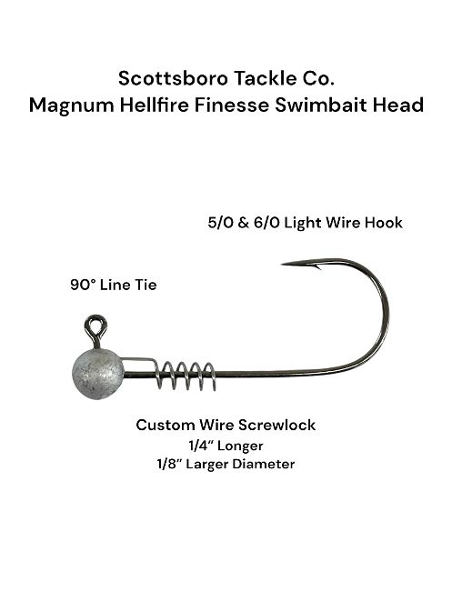 Scottsboro Tackle Co. Magnum Hellfire Finesse Swimbait Head (4 pk)
