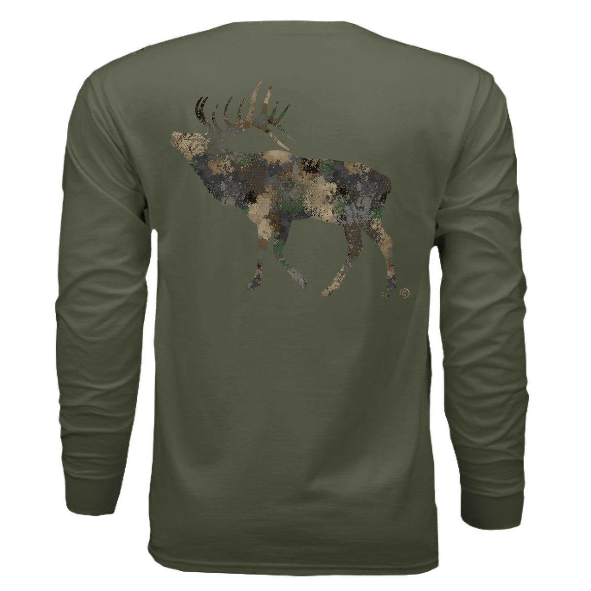 Forest Splash Burst Camo Elk Long Sleeve T-Shirt